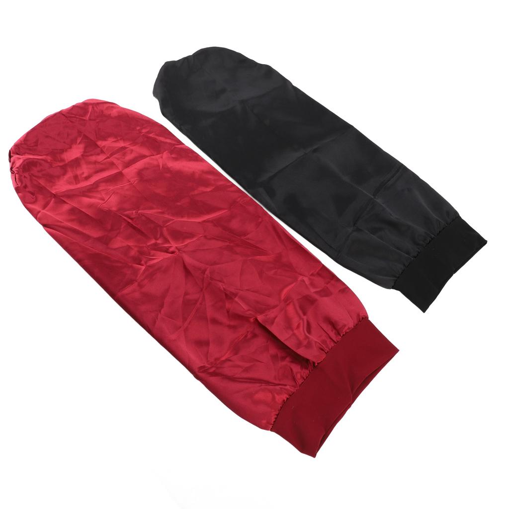 2pcs Long Satin Sleep Cap Elastic Band Extra Large Prevent Tangles Sleep Shower Cap Bonnet for Women