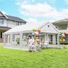 6 x 4 m Party Tent, Heavy Duty Gazebo Canopy with Windows, Outdoor Party Wedding Tent with 4 Removable Sidewalls