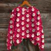 Damemote Langermet Christmas Snowman Snowflake Print Jakke Cardigan
