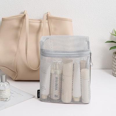 Casual Nylon Storage Pouch With Zipper Hand-held Cosmetic Bag Mesh Multipurpose Mesh Pouch Women