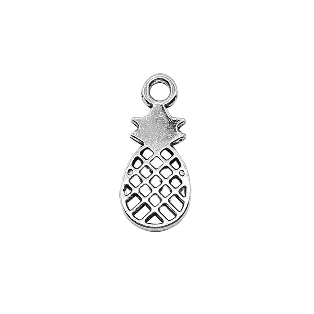 

10шт Ананас Шармы Шармы Античное серебро Цвет Цинковый сплав 9X21mm