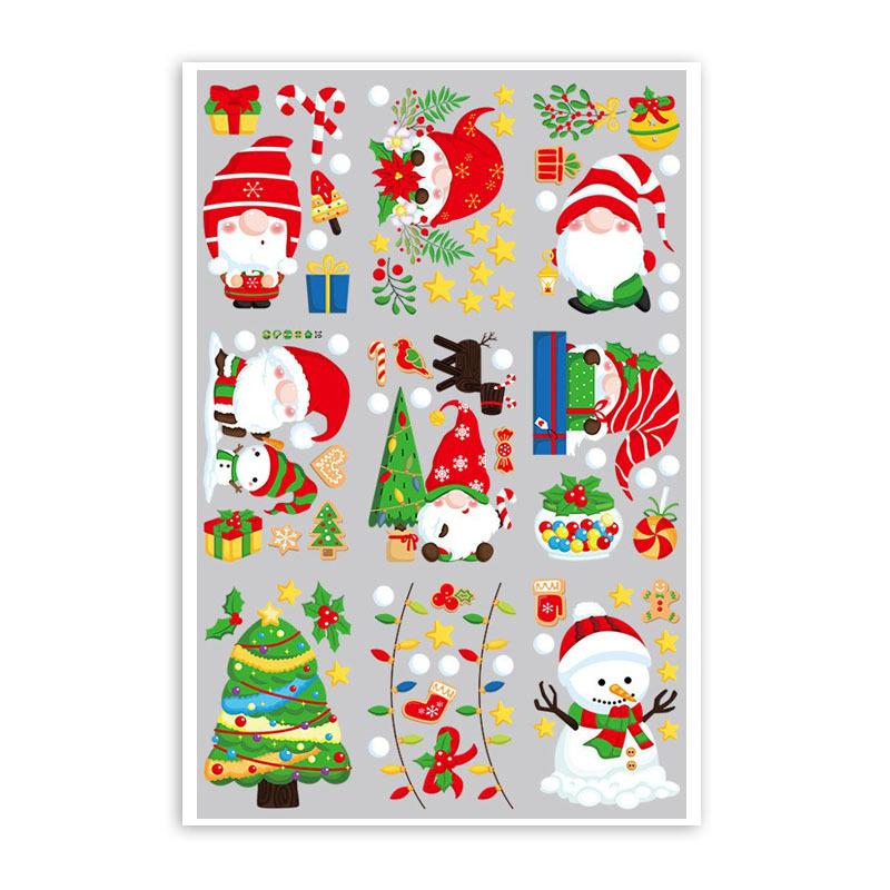 Рождественские украшения, статические наклейки на стеклянные двери, рождественские подарки, новогодние украшения для окон, оформление сцен 20*30cm*9 pictures