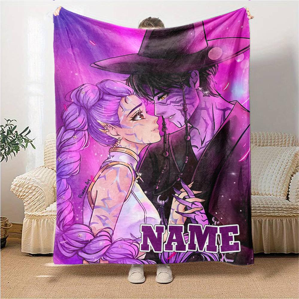 Custom Name Blue Tiger Hat Party Blanket For Couch Bed Plush Cozy Fuzzy Blanket Super Soft Warm Blankets For Fall And Winter 0916193