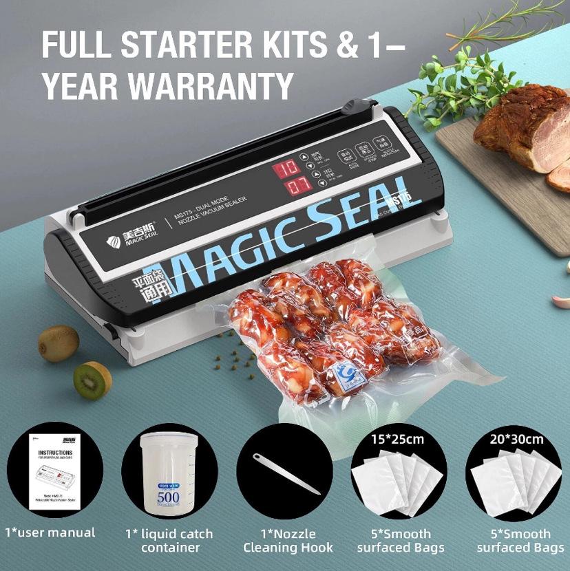 Compact Food Vacuum Sealer, 5mm Sealing Width, Ideal for Plastic Bags and Household Use, Free Shipping