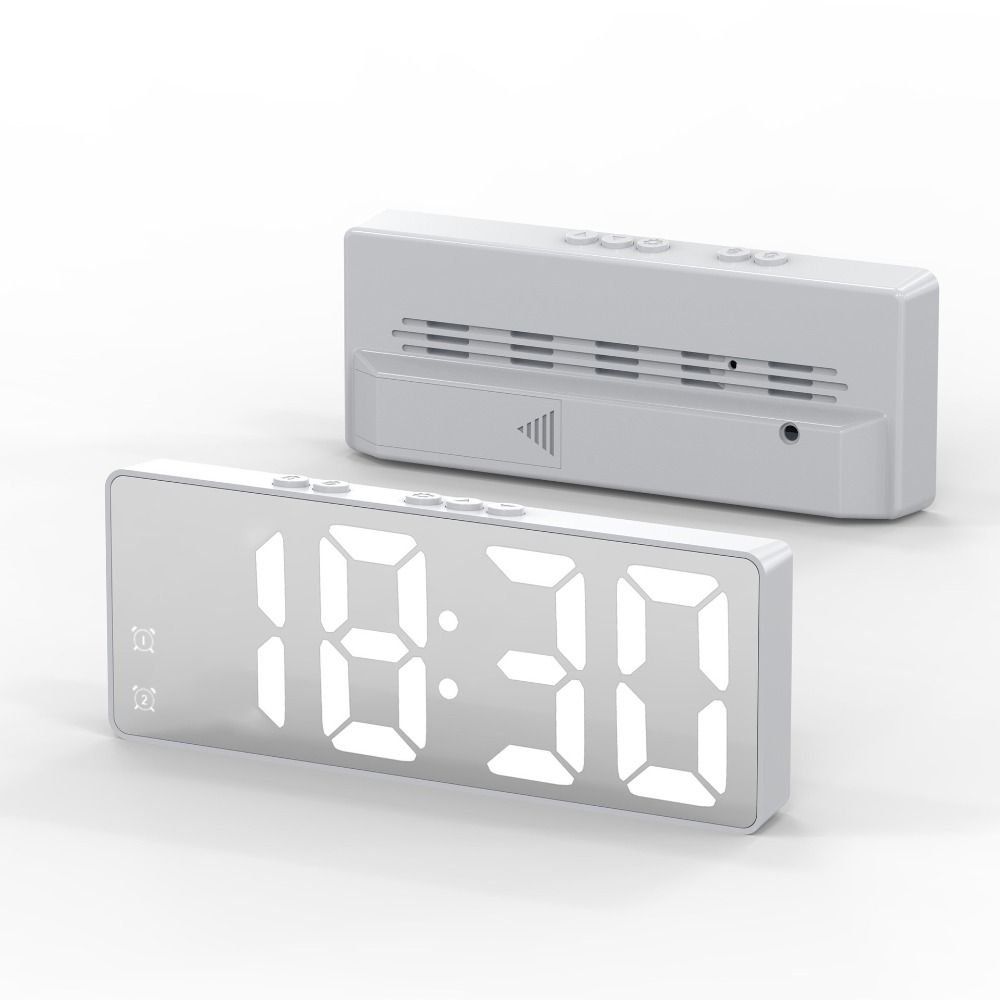 Digital Display Voice Control LED Alarm Clock Mute Wake-up Artifact Digital Clock Dual Alarms Student Clock Travel
