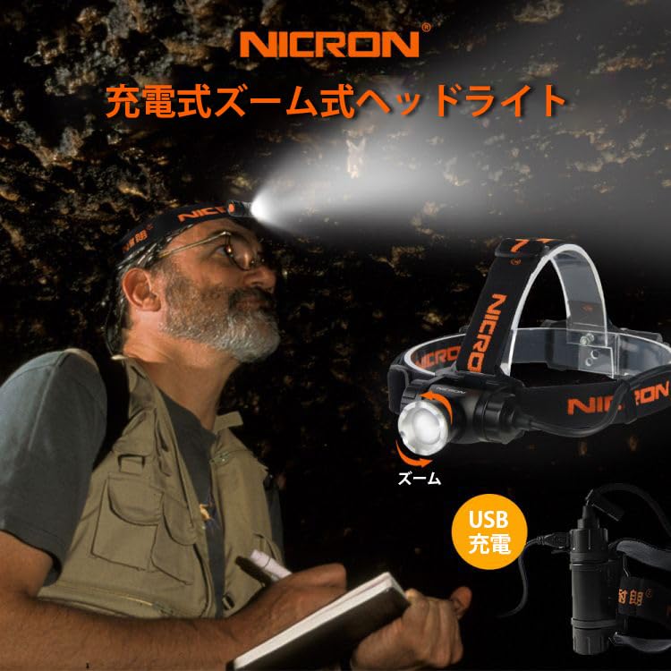 Nicron H30F Rechargeable Focus 900 Lumens Headlamp,