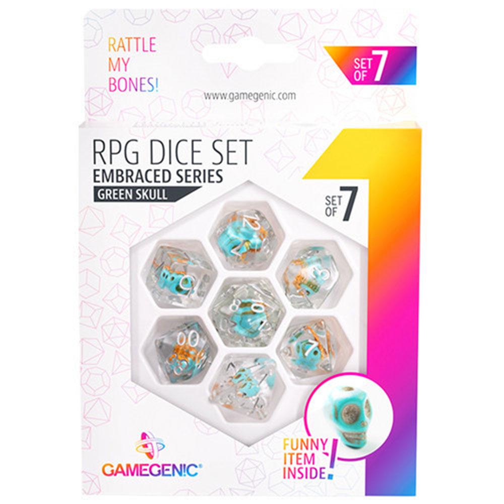 

Gamegenic Embraced Series RPG Dice Set 7pcs (Green Skull)