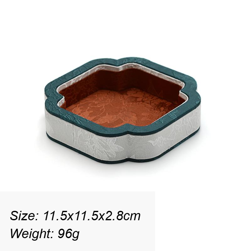 Ancient Style Jewelry Display Tray Counter Jade Storage Display Viewing Trays Forged Cloth Necklace Bracelet Organizer Plate