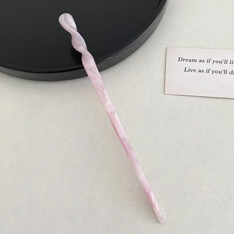 Fashion Acetate Chopstick Shaped Hair Clips Pins Jewelry Hair Accessories Resin Marbled Women Hairpins Headdress Headwear