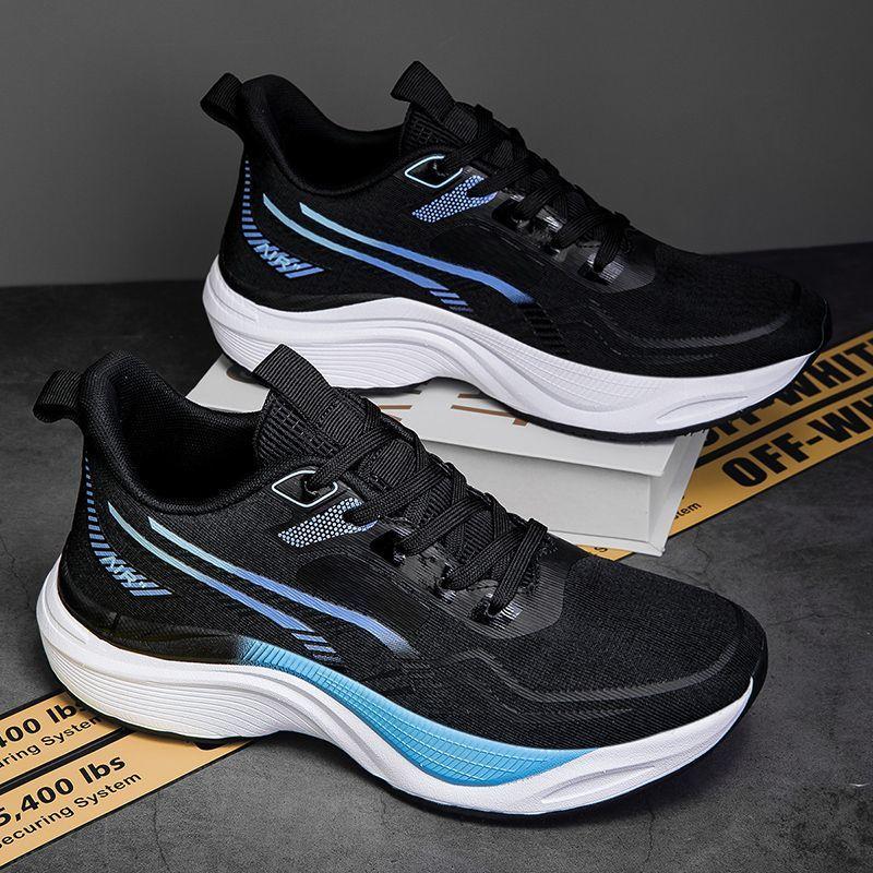 Men s shoes summer new mesh breathable running shoes non-slip shock absorption lightweight soft-soled sports shoes side racing shoes 39 2309₽