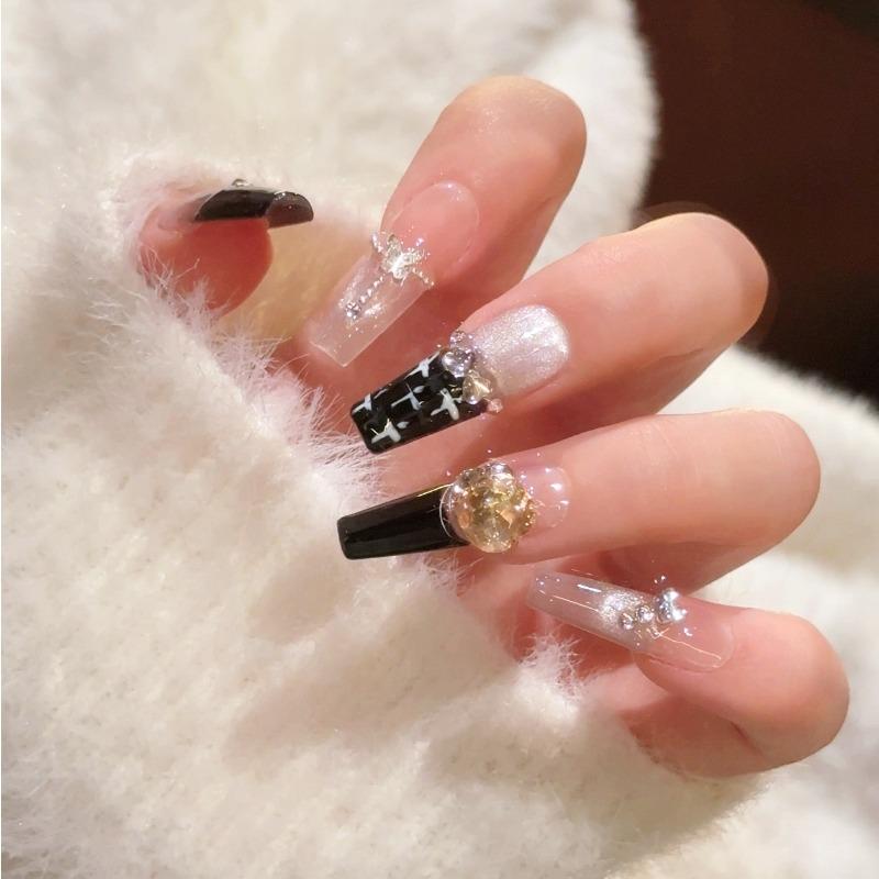 Cat's Eye Wearing Nail Pure Hand-made Nail Piece Fake Nail Wearing Nail Piece Advanced Sense Thin Dog Long