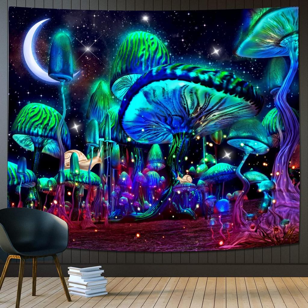 Dreamy Mushroom Tapestry Psychedelic Tapestry Bohemian Hippie Wall Tapestries For Kids Girl Bedroom Living Room Office Decor