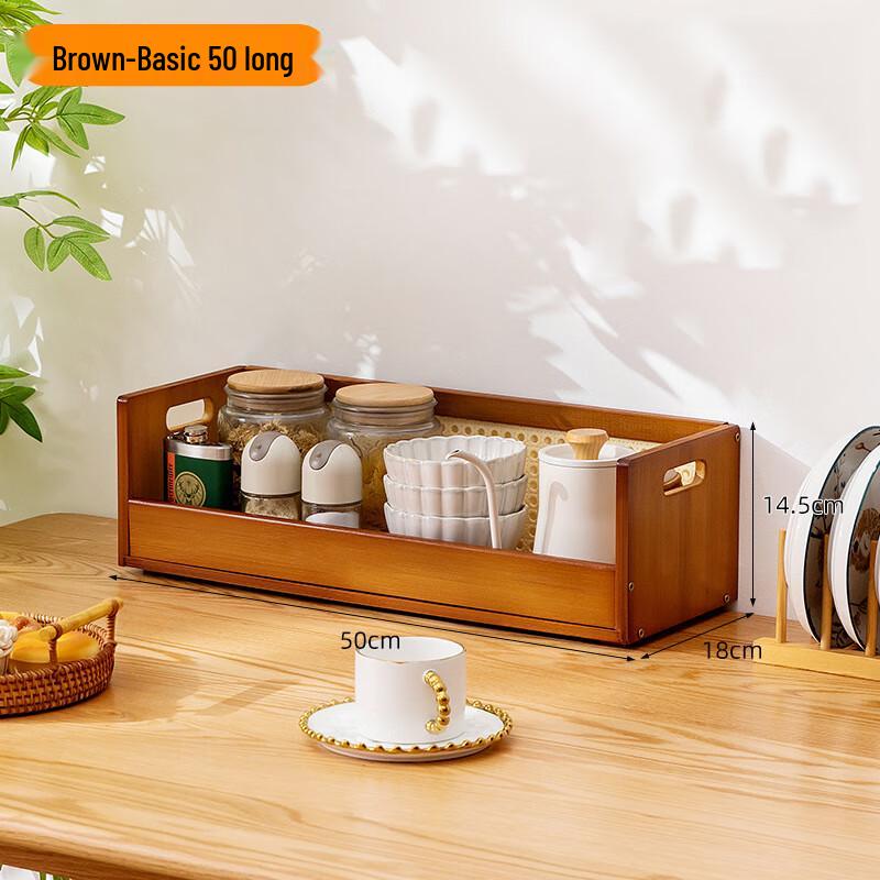 Półka kuchenna do przechowywania w stylu bambusowo-rattanowym 50 cm