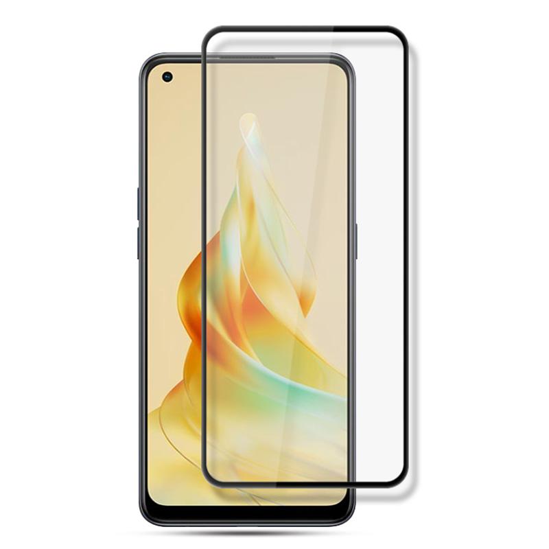 

AMORUS For Oppo Reno8 T 4G Silk Printing Tempered Glass Film Anti-explosion Full Glue Full Screen Protector Black