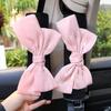 2Pcs Pearl Gloss Ribbon Bow Ladies Safety Belt Cover, Shiny Cute Seat Belt Shoulder Pad, Auto Parts Shoulder Cover