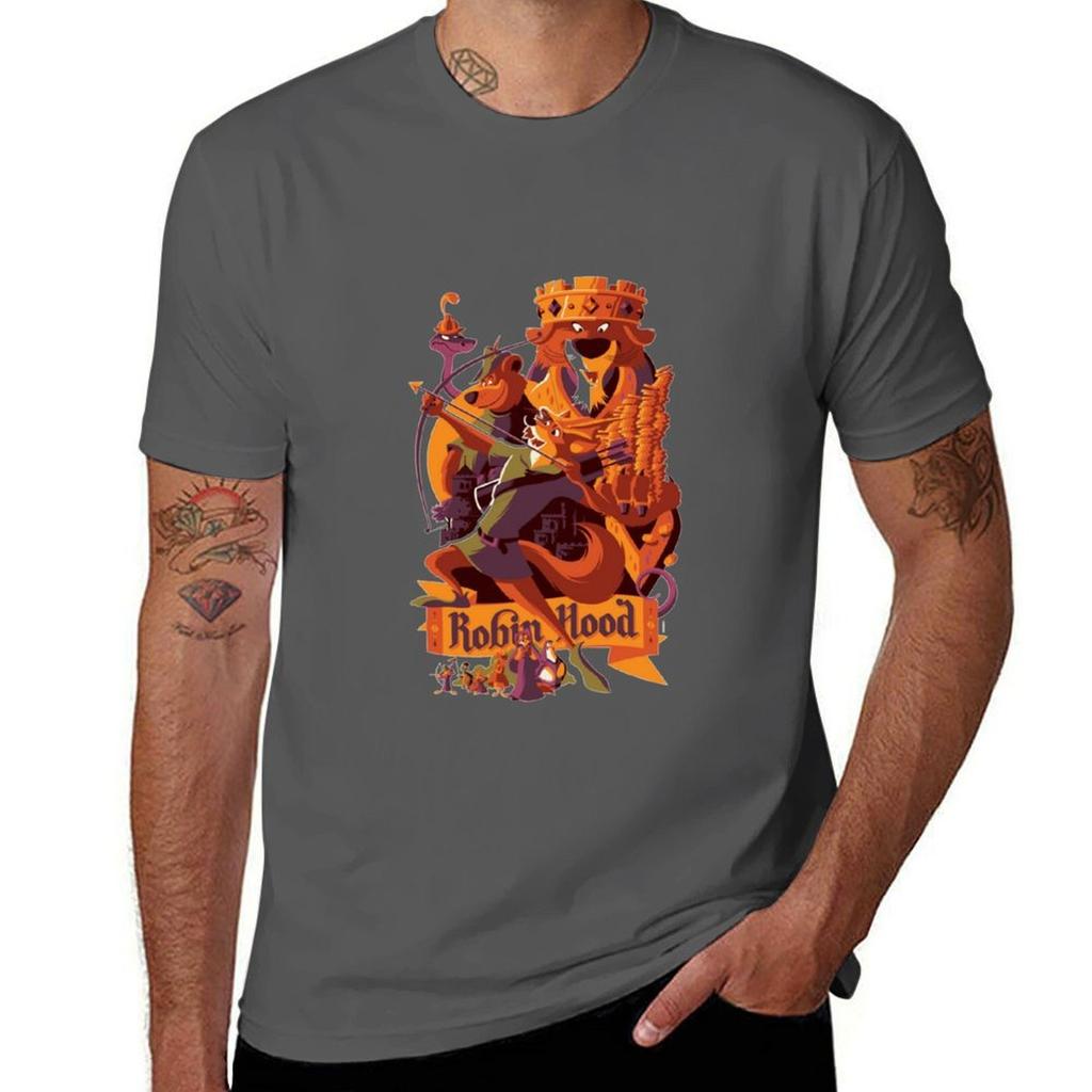 Robin hood cartoon merch TShirt Casual Soft Cotton Short Sleeve Tee