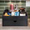 Coffee Counter Organizer Wooden Sugar Basket Multipurpose Desk Coffee Counter Organizer With Drawer For Dorm Studio Breakroom