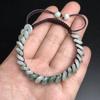 Hand-Woven A-Grade Burmese Jade Ping An Kou Bracelet with Ice Seed and Floating Flowers for Men and Women
