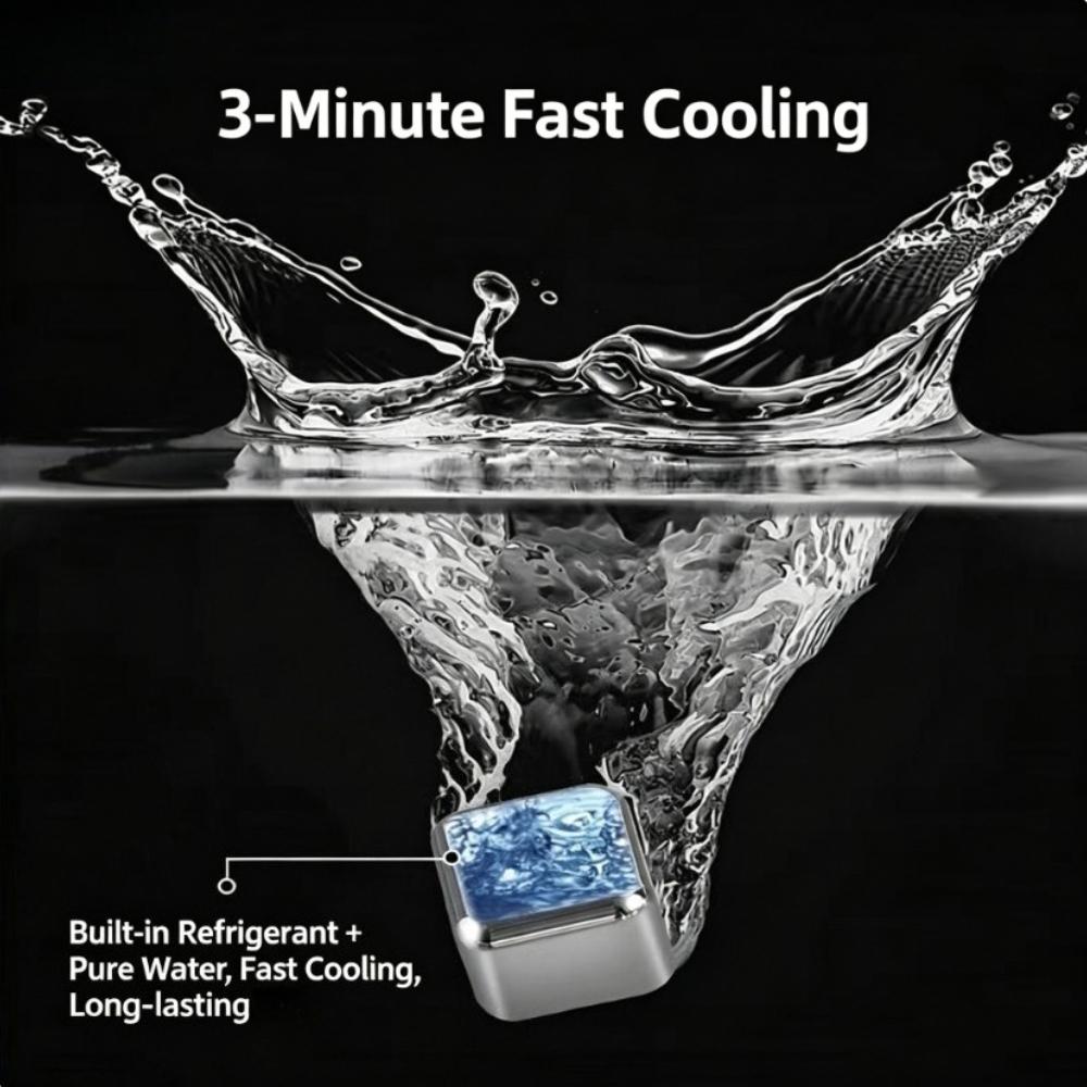 4/6PCS Stainless Steel Ice Cubes with Ice Clip Reusable Whiskey Stones Vodka for Family Party Wine Beer Cooler Bar Chiller Tool