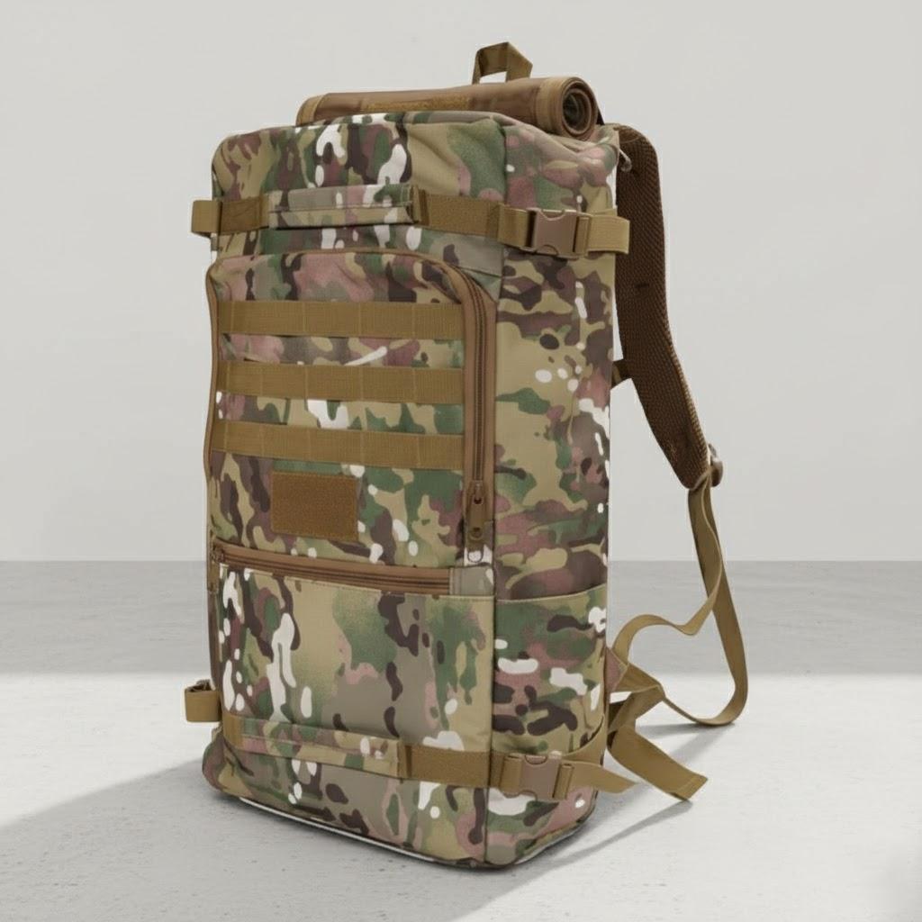 

50L Tactical Military Backpack Outdoor Hiking Daypack Camping Rucksack Trekking Bag Multifunctional Gear for Adventures камуфляжний
