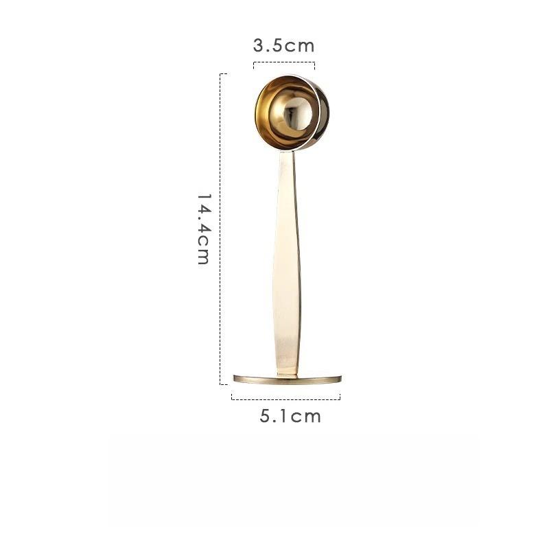 Stainless Steel Coffee Scoop Measuring Tablespoon Stand-up Coffee SpoonTamping 2 In 1 Kitchen Powder Measuring Scoop Coffee Tool