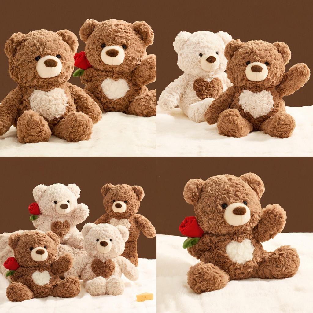 Bear Rose Teddy Plush Toy Cartoon Stuffed Animal Doll Cute Kids Birthday Gift