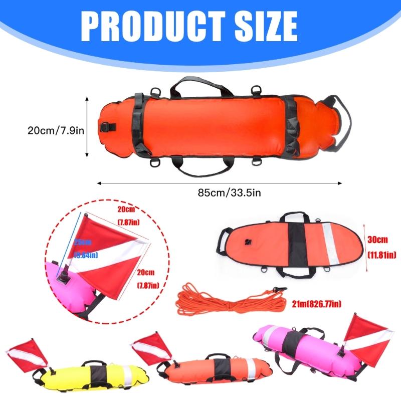 Diver Down Safety Surfaces Marker With Flag And Rope Scubas Diving Surfaces Marker Signal Float Spearfishing Float