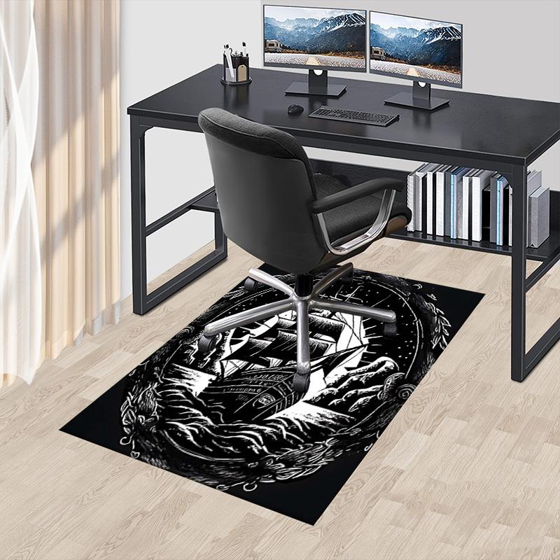 1PC ship ocean Non-Slip Floor Carpet Compatible for Office&Living Room&Dining room - Flat-Weave Machine- Soft & Pattern-E258