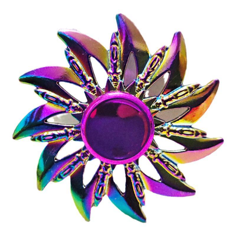 Colorful Zinc Alloy Fidget Spinner: Black Tech Stress-Relief Toy for Students and Kids.