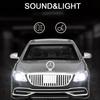 1/32 Benz Maybach S650 Car Model Toy Alloy Diecast Limousine Simulation Vehicles Sound Light Rubber Tire Toys Birthday Gifts for Boys