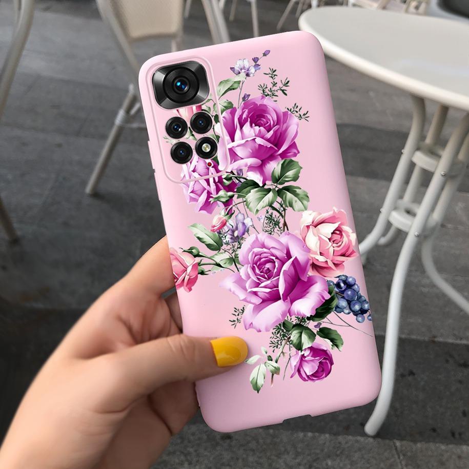 For Xiaomi Redmi Note 11 Case 2022 Slim Silicone Soft Flower Phone Cover For Xiaomi Redmi Note 11S Bumper Note11 Pro Plus Fundas