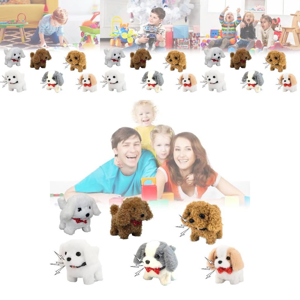 Interactive Soft Toy Dog With Walking And Sound Features For Child Engagement And Playtime