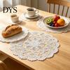 Elegant Table Decor White Lace Placemat, Round Oval Vintage Doily, Embroidered Placemat Mold-resistant Coaster for Cup Vase Dining Wedding Party