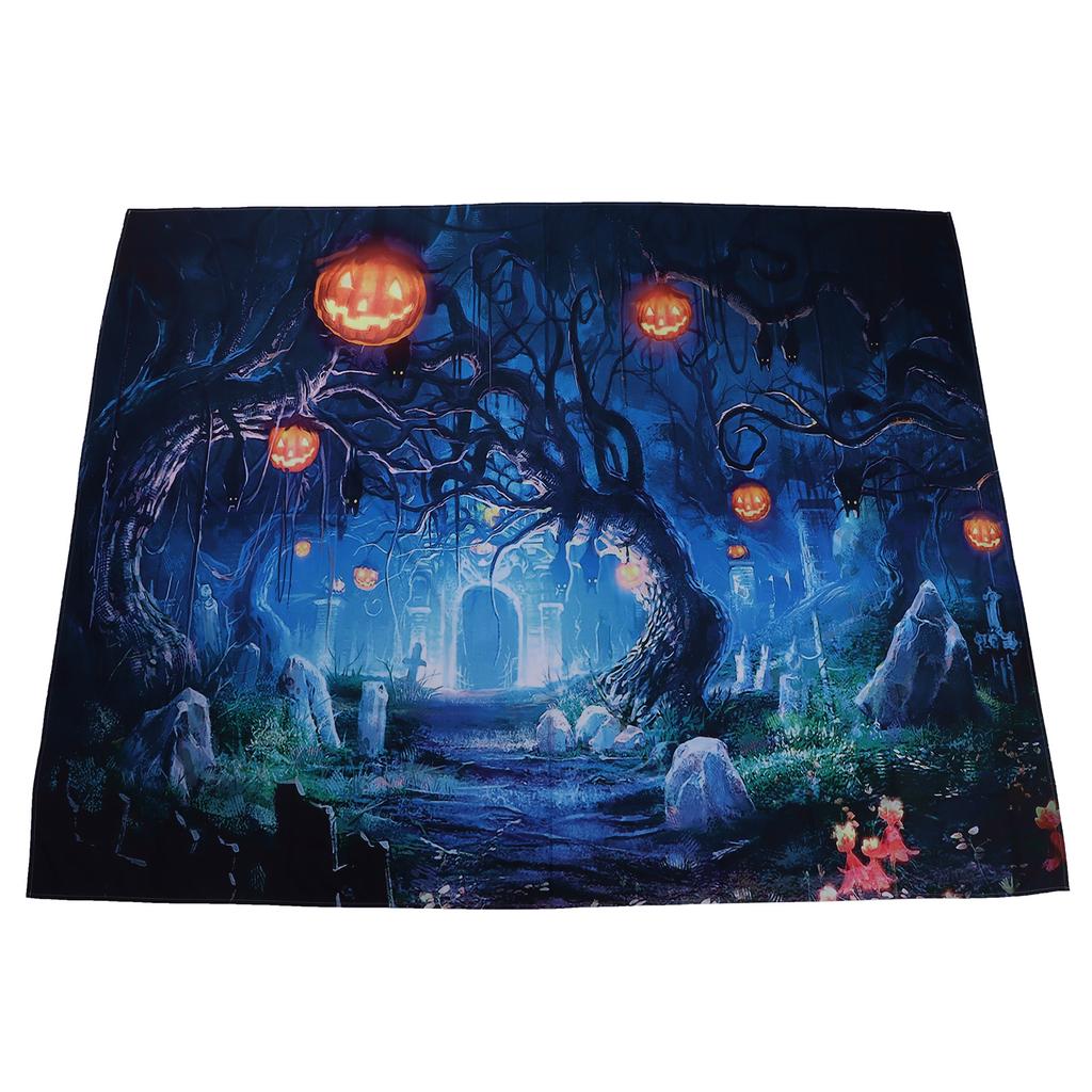 Tło Halloween Straszny Cmentarz Lampion z Dyni Tło do Rekwizytów Studyjnych Zdjęcie Impreza Urodziny Dec