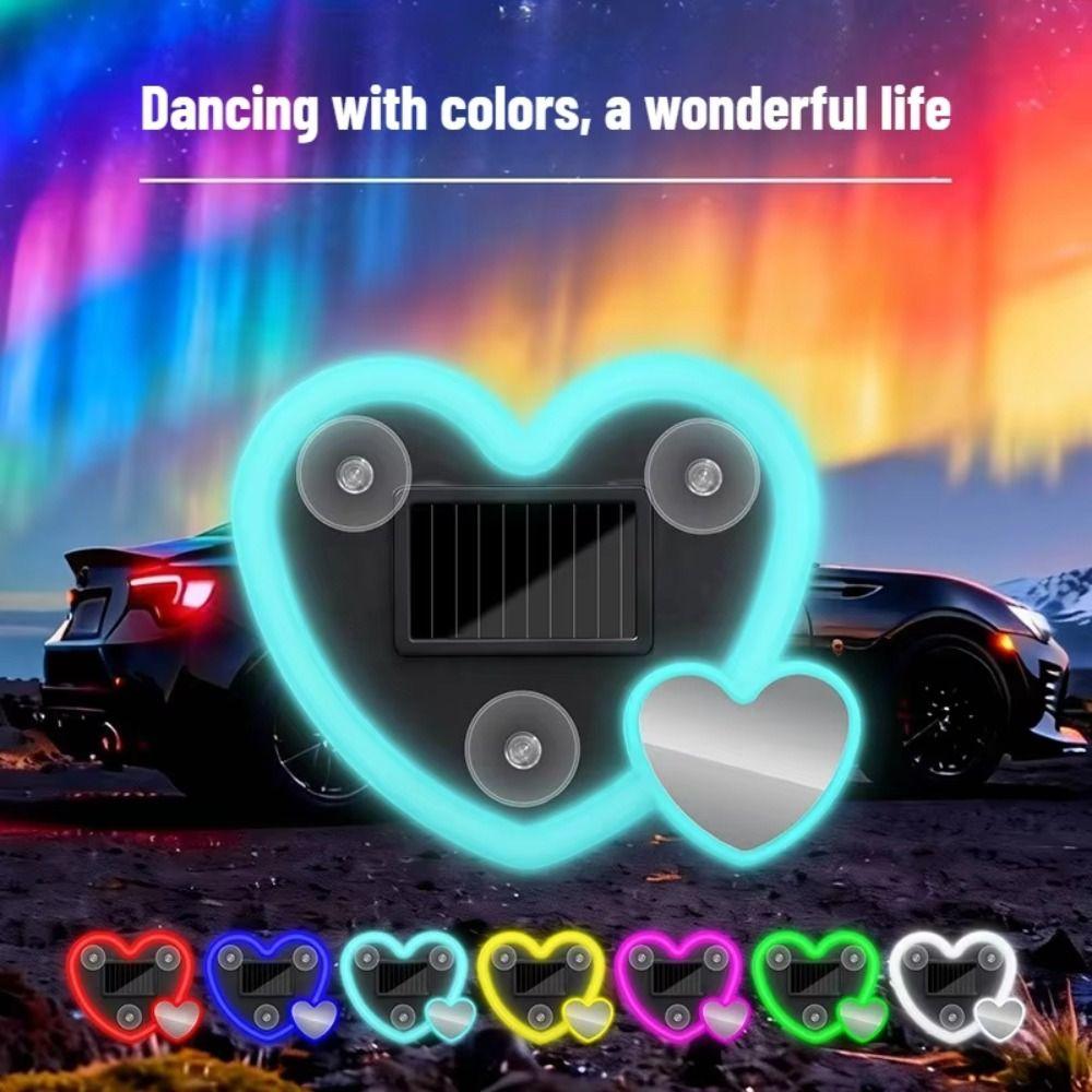 Wireless Car LED Heart Light Easy Installation Atmosphere Breathing Lamp Vehicle Decoration