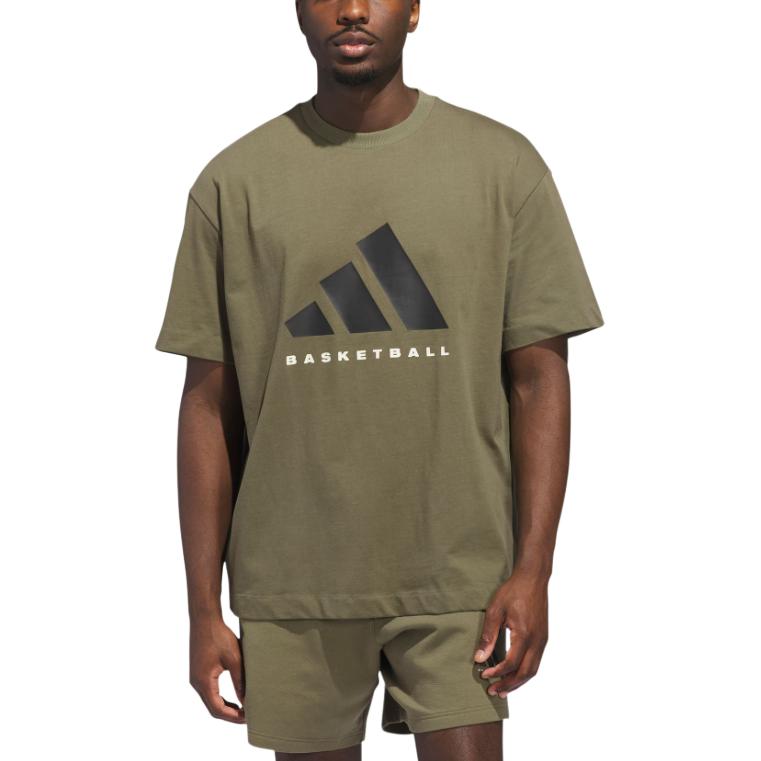 adidas Basketball SS25 Fashion Loose Fit Crew Neck Short Sleeve T-Shirt Unisex Tops JX5583