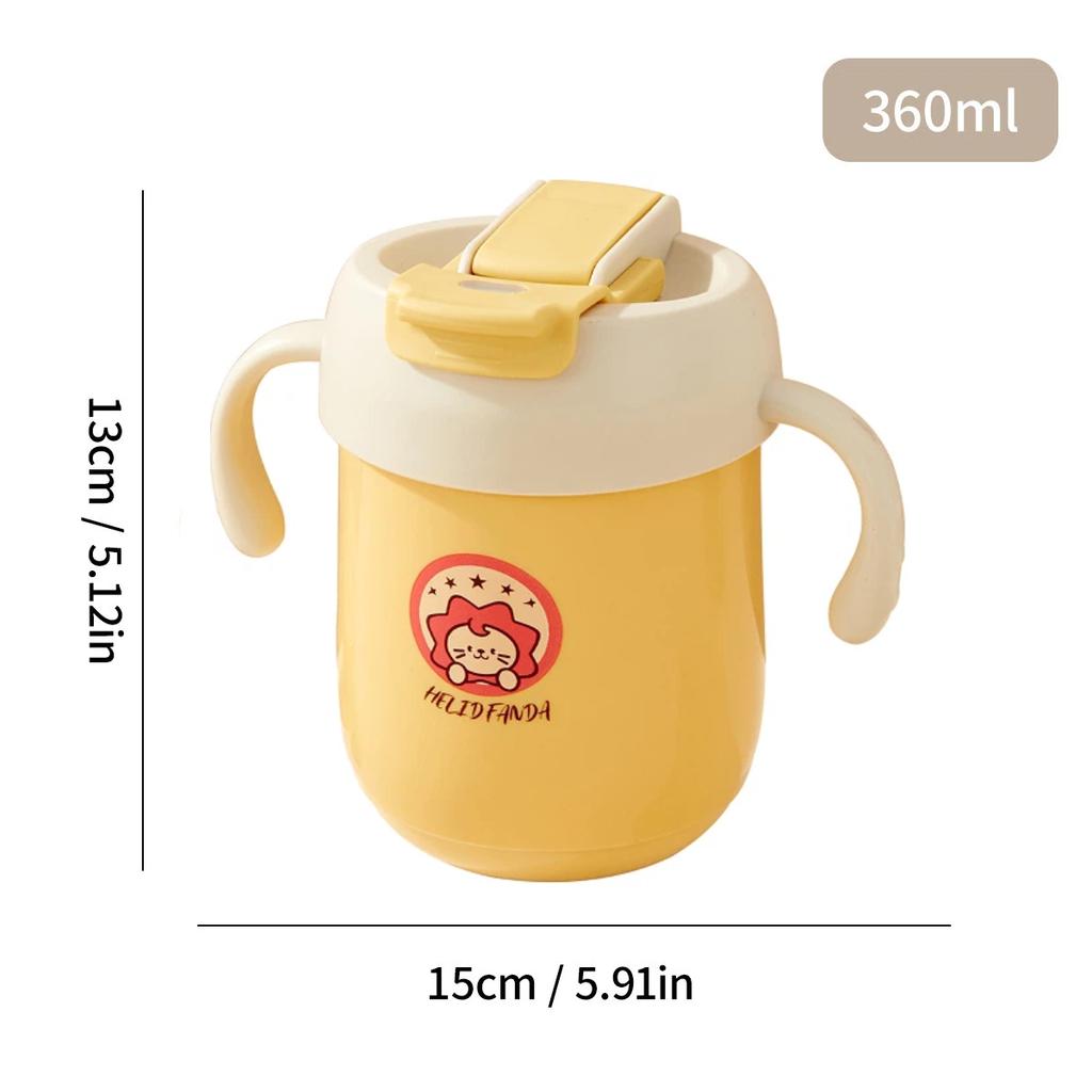 Kubek termiczny dla dzieci 360 ml ze słomką Stal nierdzewna 316 Kubek do picia Przenośny Szczelny Dwścienny Izolowany Bidon