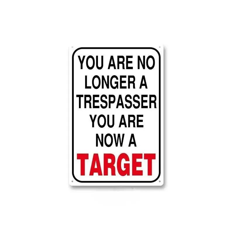 Tin Sign No Trespassing Warning Sign 24 Hour Video Surveillance Metal Board Poster Bar Home Decor Plate Warn Signs Wall Plaques