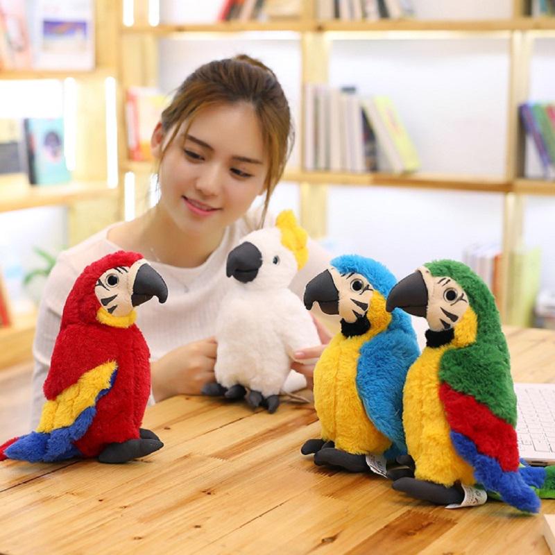 Parrot Simulation Cute Plush Toys Anime Model Of Wildlife Soft Toys Stuffed