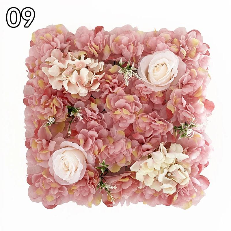 35x35cm Color Artificial Rose Flower Wall Panels Faux Rose Flower Row Stage Backdrop Layout Wedding Proposal Party Home Decor