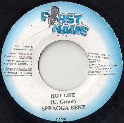7inch Record SPRAGGA BENZ - Hot Life NONE First Name Musi 2000 Jamaica Reggae, Ska & Dub Used