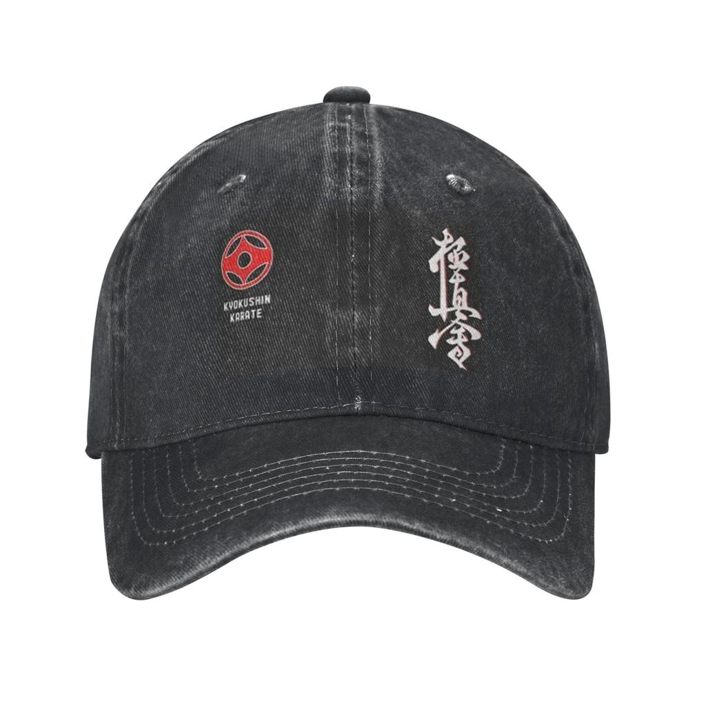 Unisex Baseballové kšiltovky Kyokushin Karate Kanji Taijutsu Prané džínové Letní sportovní Baseballové kšiltovky Hip Hop kšiltovka Casquette