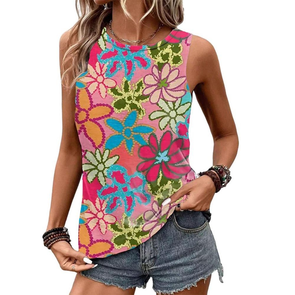 

Сексуальный леопардовый 3D-принт с собачьей лапой, женская уличная одежда, летний жилет с круглым вырезом, без рукавов, женская одежда 2000 года 5XL