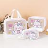 Portable Cartoon PVC Cosmetic Bag Ins Storage Bags Handbag Transparent Wash Bag  Travel