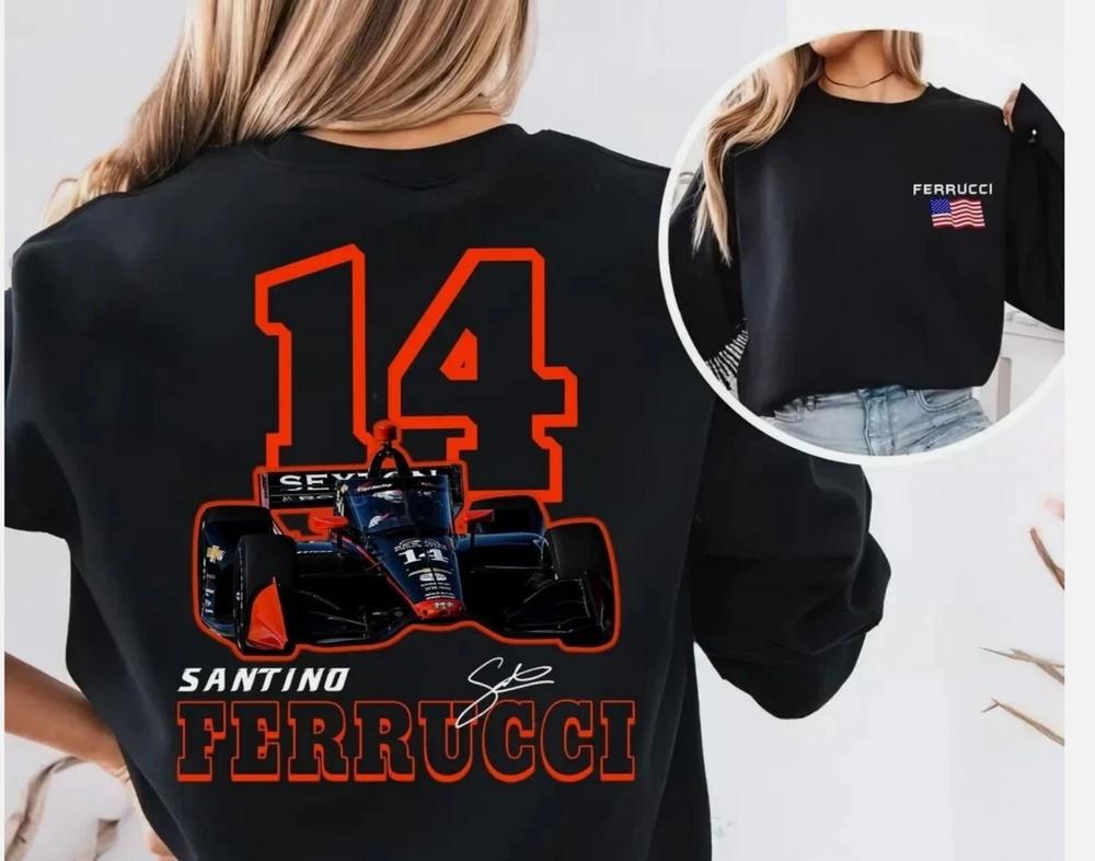 Сантино Ферруччи 2025 INDY.CAR Имя и Номер Гонщика S-5XL, Подарок Ferrucci Indycar Унисекс Футболка XXL