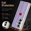Stripe Heart Pattern Case For Samsung Z Fold 8 Ultra 7 6 5 Hybrid 3in1 Leather Skin Plating Folding Phone Cover For Galaxy Z Fold8 Fold7 Fold6