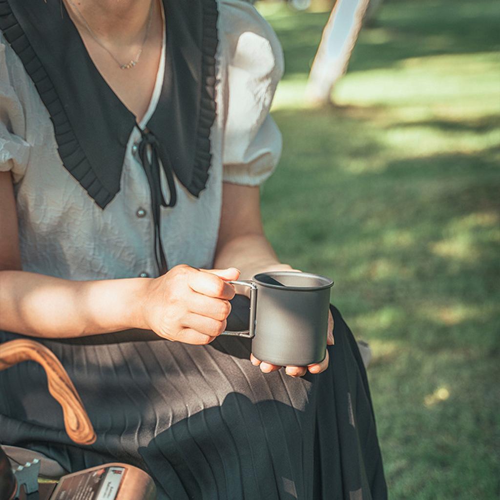 Aluminum Alloy Camping Cup Camping Cup Aluminum Alloy Folding Handle Portable Outdoor Mug for Hiking Fishing