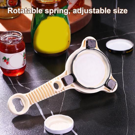 Jar Opener Adjustable Bottle Cap Remover with Ergonomic Handle Easy Grip Jar Opener Tool for Weak Hands Multipurpose Kitchen Gadget