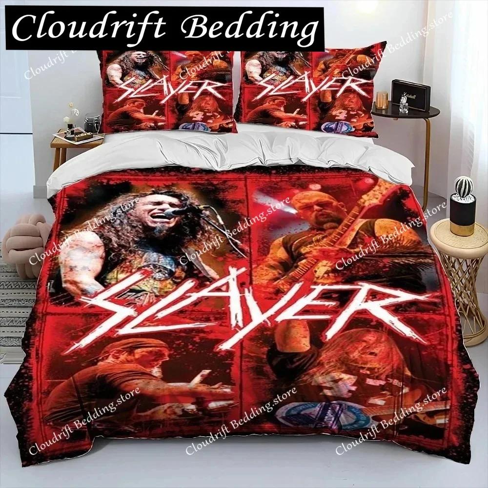 Slayer Heavy Metal Band Musik Bettdecke Bettwäsche-Set, Bettbezug Bett-Set Steppdeckenbezug Kissenbezug, King Queen Size Bettwäsche-Set Geschenk0