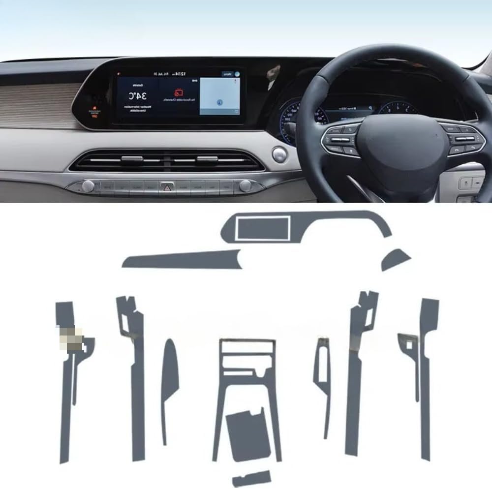Car Interior Center Console Transparent TPU Protective Film Anti Scratch Sticker LCD Screen Film For Hyundai Palisade 2022-2024